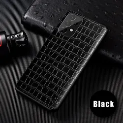 Luxury Leather Slim Fit Premium Back Cover Case for A33 (Black)