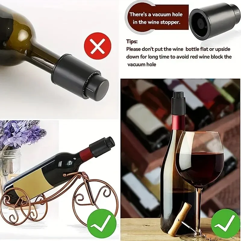 Vacuum Pump Wine Saver Cap Stopper Date Scale Record Retain Preserver Wine Bottles Corkscrew Kitchen Automatic Keep Fresh