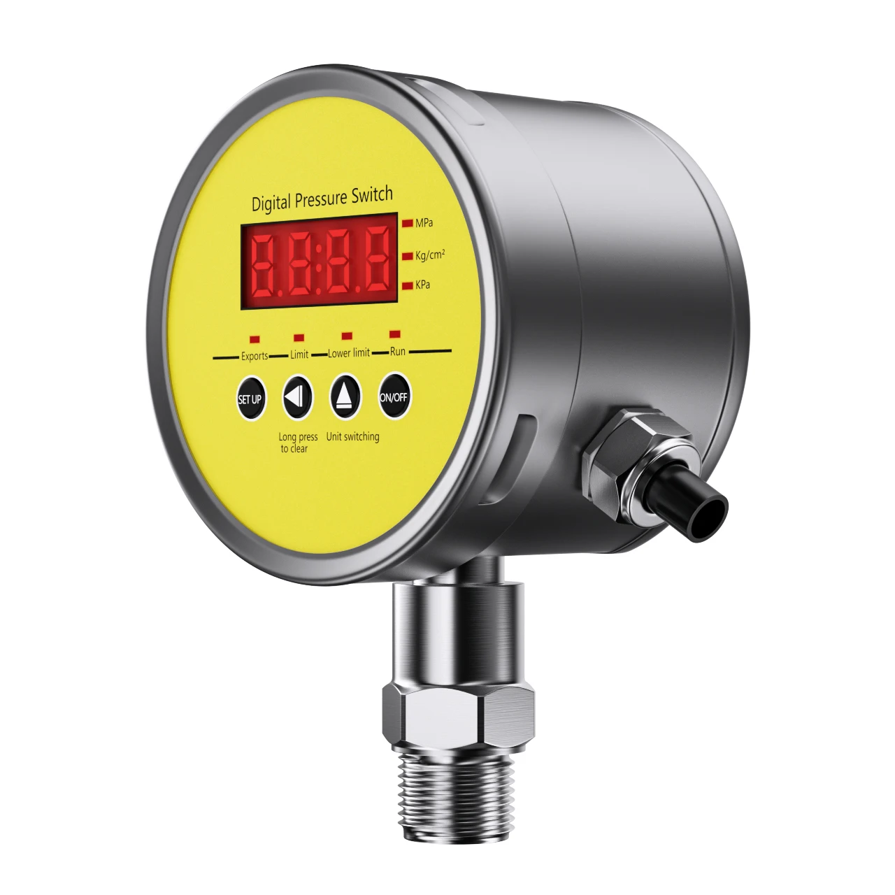 Stainless Steel Pressure Switch 2 Relays LED Digital Pressure Transmitter Meter Intelligent Alarm Controller
