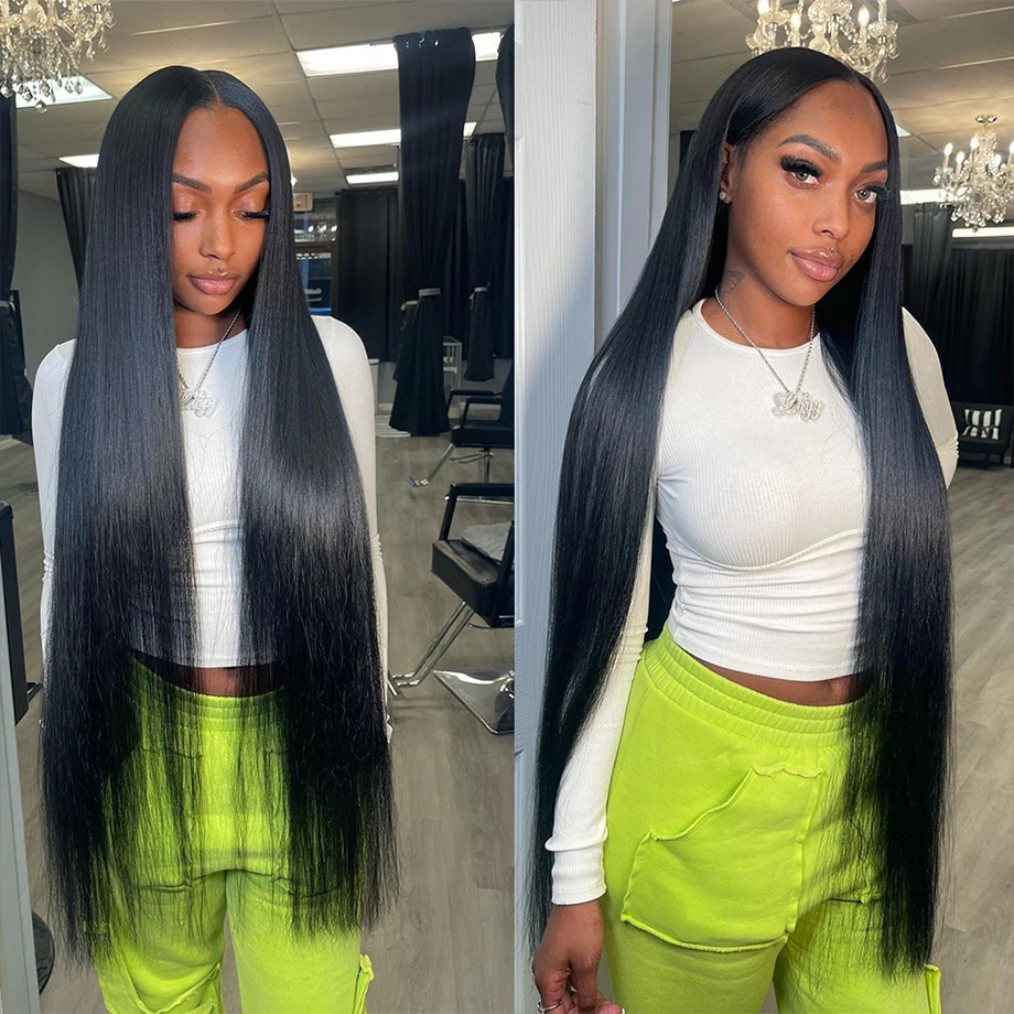 

Парик женский из натуральных прямых волос, 13 х4, 32 дюйма, 13 х6