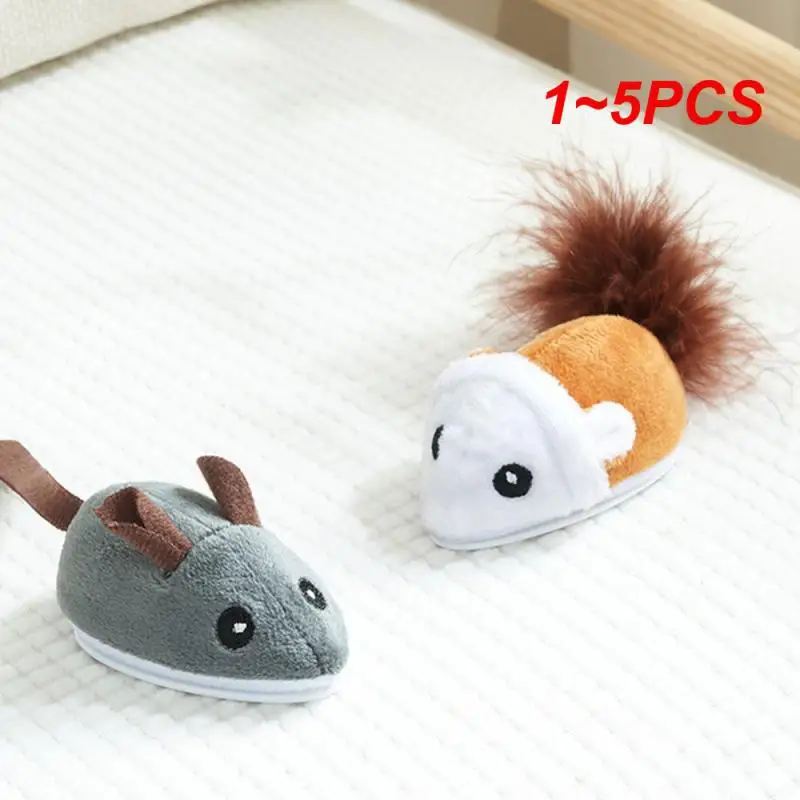 

1~5PCS Smart Running Mouse Cat Toy Interactive Random Moving Electric Cat Teaser Toys Simulation Mice Kitten Self-Playing Plush