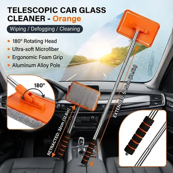 Car Front Windshield Defogging Brush Telescopic Long handle Car Household Glass Clean Brushes Dust Remover Tool