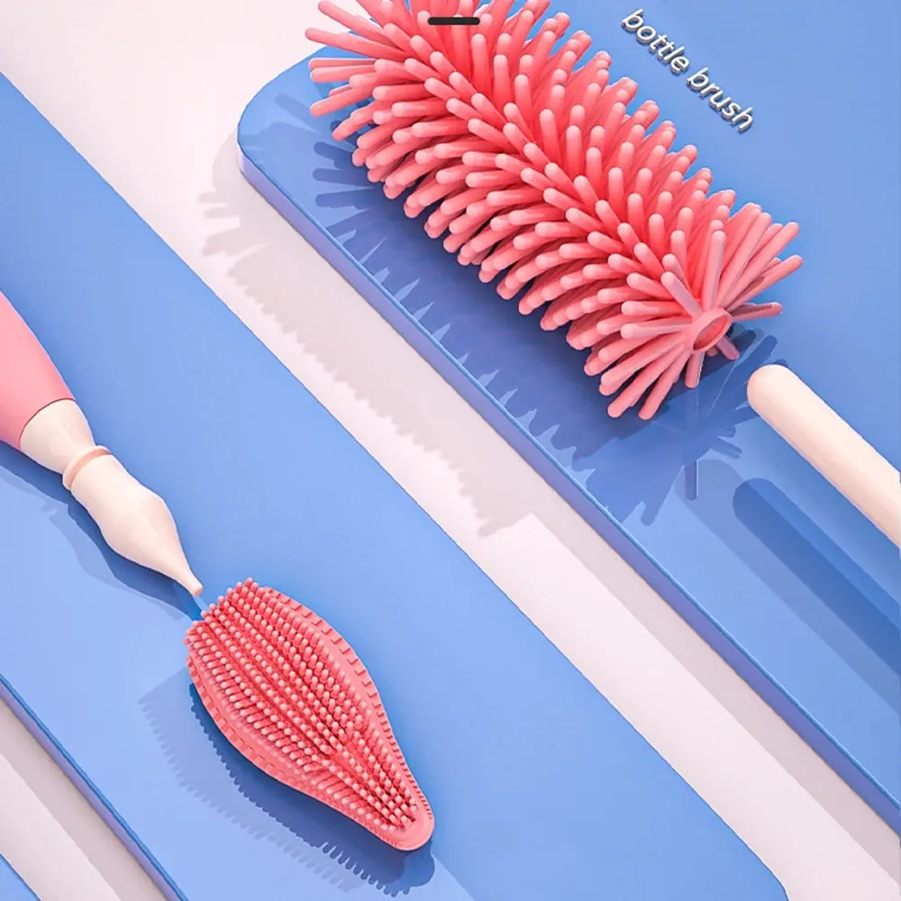 Bottle Brush 3-piece Silicone 360&deg; Rotating Baby Nipple Cleaning Set