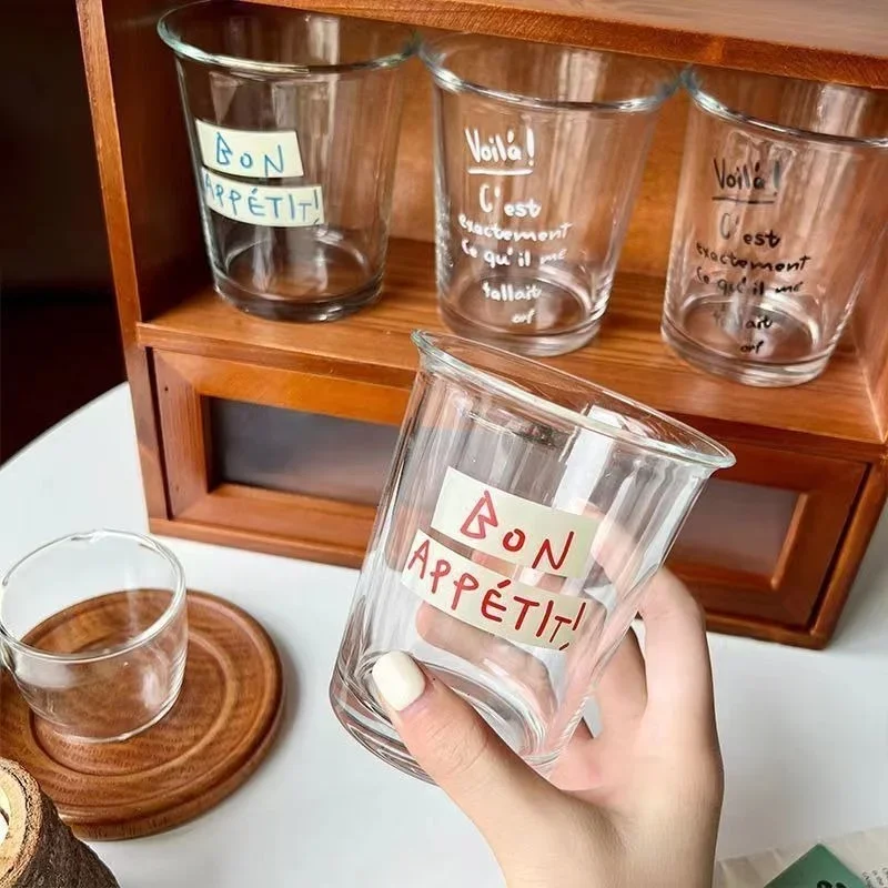 350ML Home Daily Water Cup Cafe American Iced Latte Coffee Cup Drink Juice Cold Drink Simple Classic Transparent Glass Cup