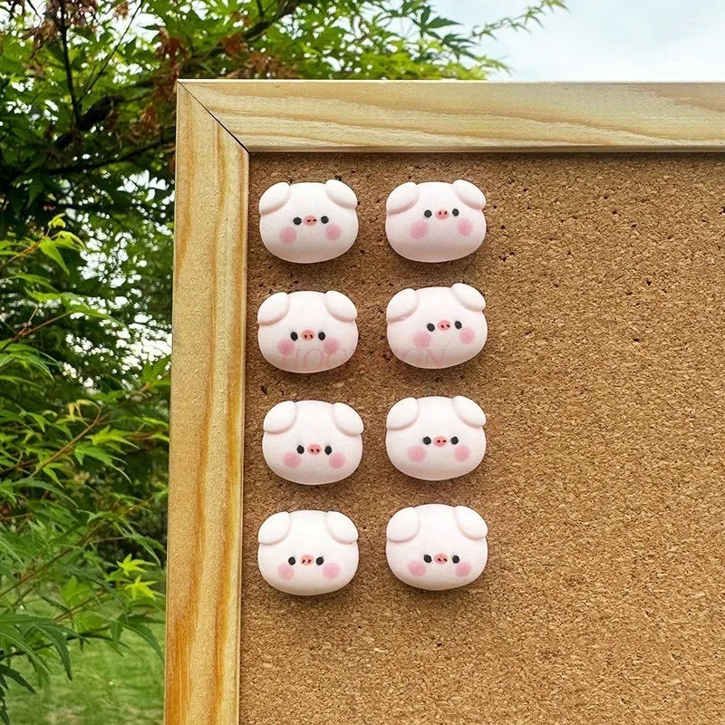 8pcs 크리 에이 티브 푸시 핀 귀여운 돼지 부드러운 나무 보드 펠트 사진 벽 메시지 보드 장식 버튼