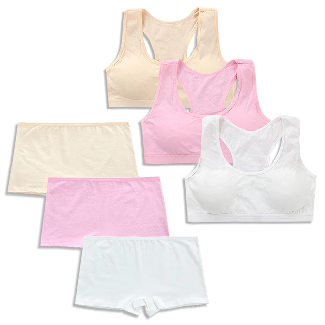 Girls Training Bras Panties Kids Cotton Underwear Sets Teens