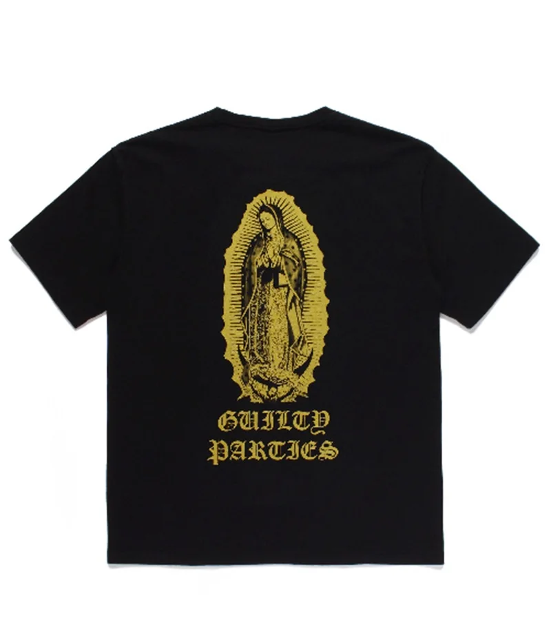 일본 패션 패션 브랜드 Wacko Maria 클래식 처녀 메리 프린트 남성과 여성 느슨한 간단한 여름 패션 브랜드 짧은 소매 티셔츠
