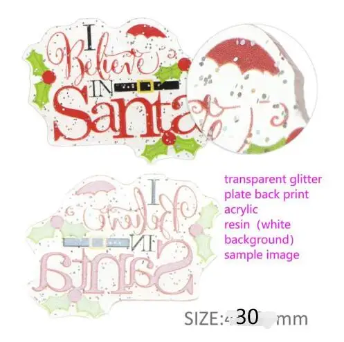 clear glitter 30mm