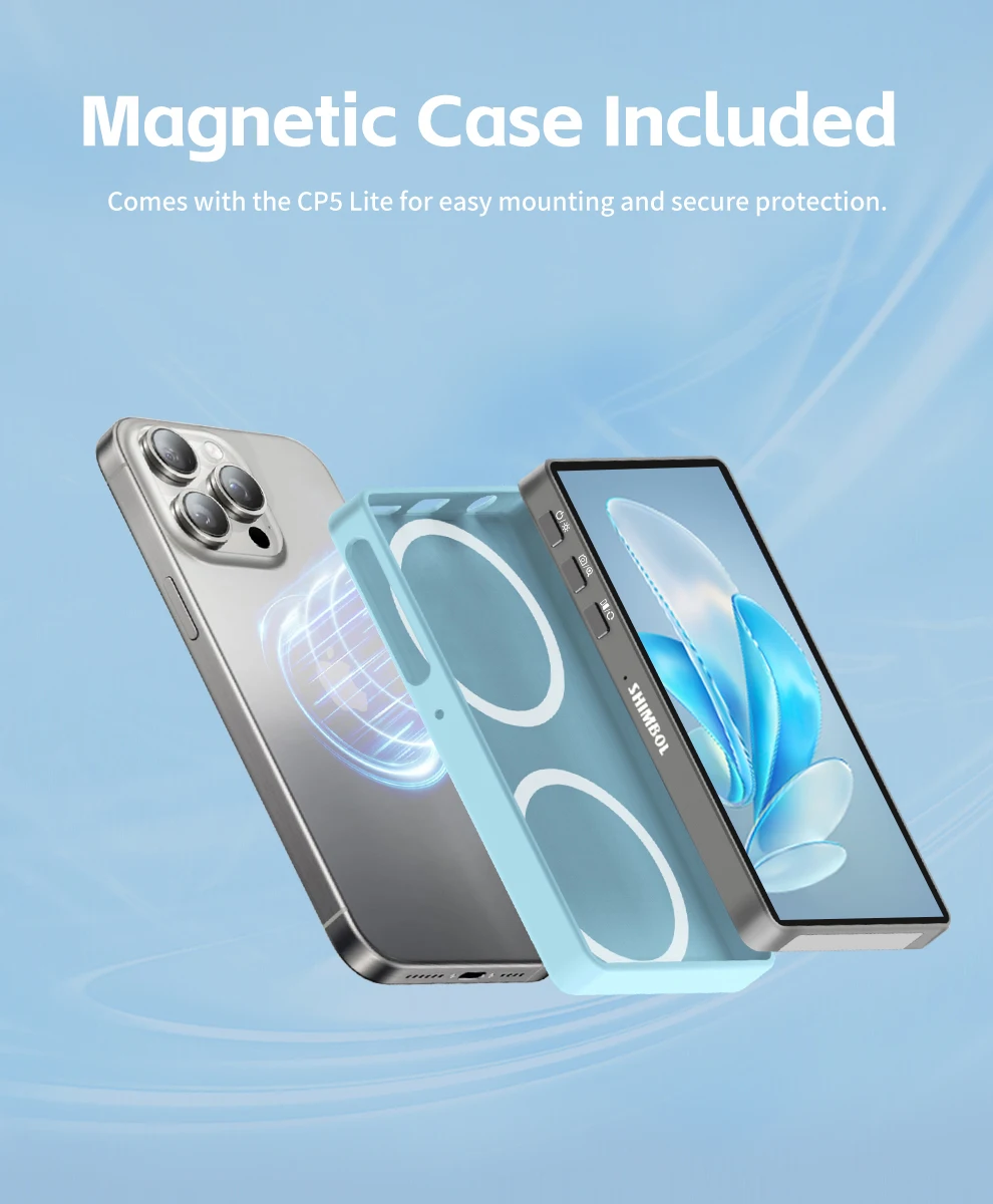 Shimbol CP5 Lite Phone Vlog Magnetic Selfie Monitor Screen 1080p Works for iPhon