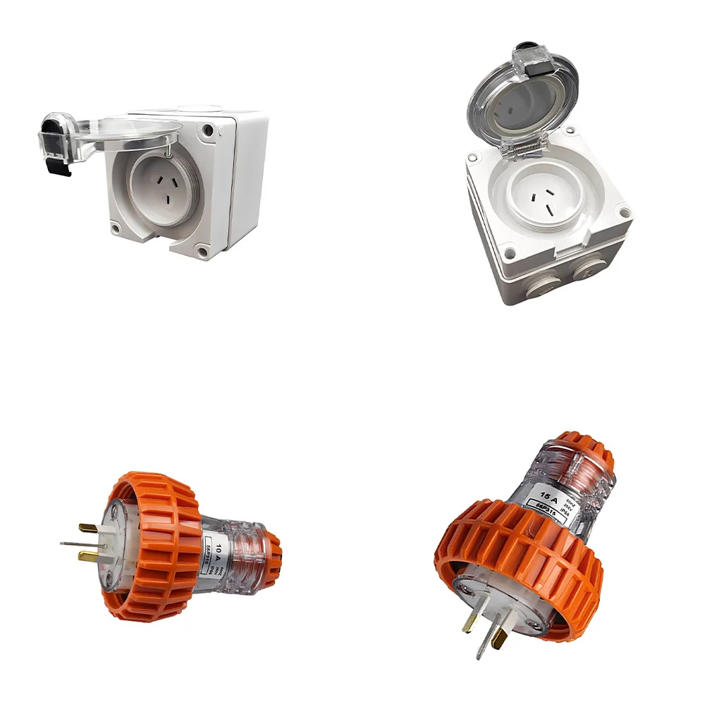 56P series Outdoor Waterproof Plug 10A 32A 50A Australian Standard Rainstorm-proof Balcony roof RV park Construction Site IP66