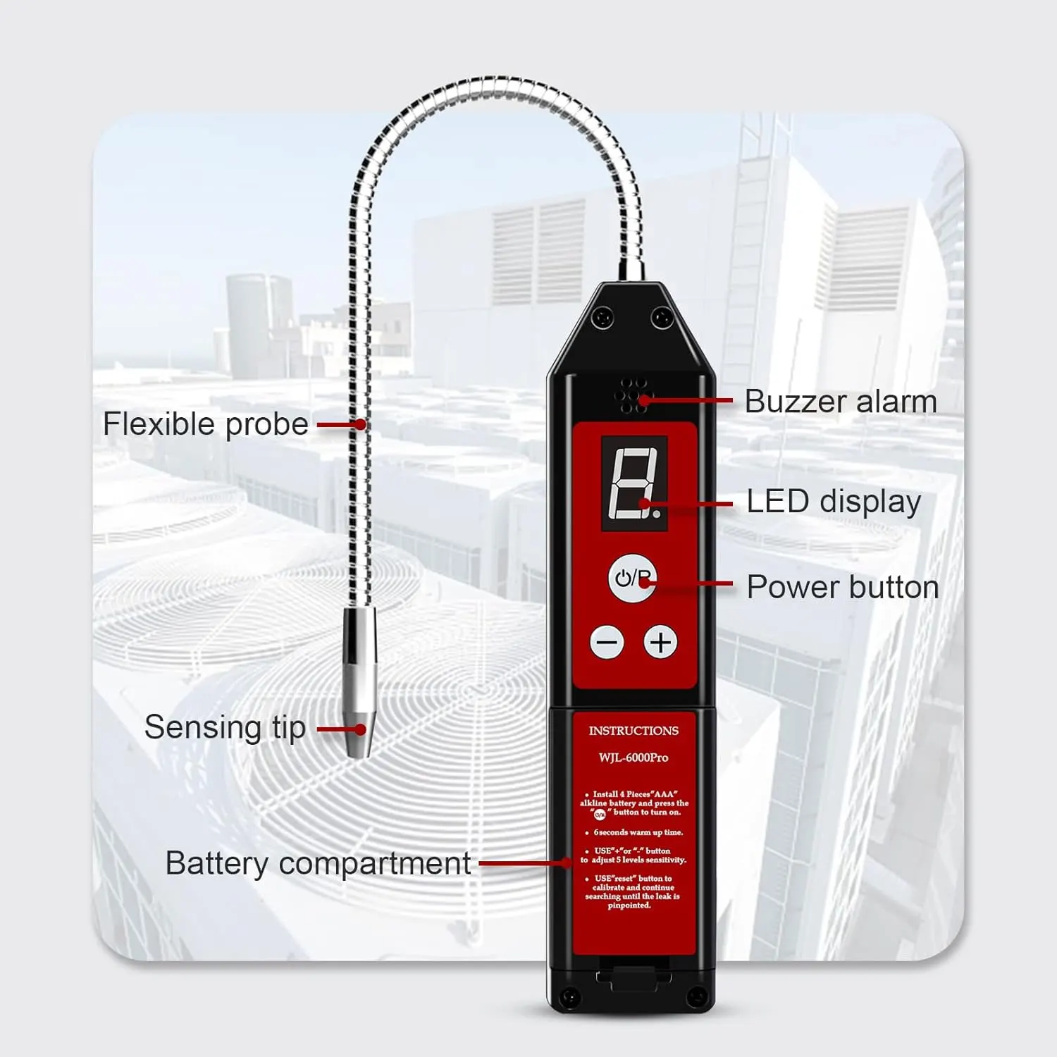 Halogen Leak Detector Air Conditioning Refrigerant Leak Detector R22a R134a CFC HFC HCFC Freon Gas Leakage Tester Indicator