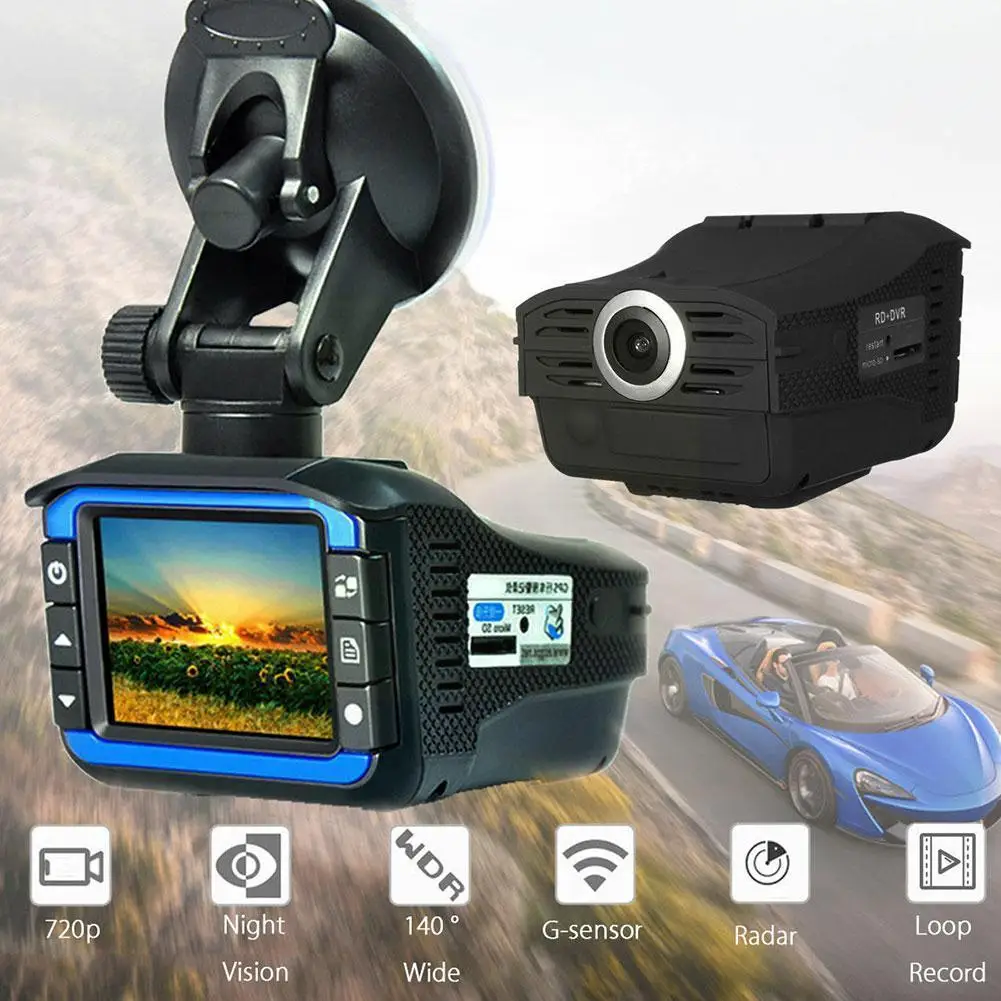 

Car DVR Camera 2 in 1 Radar Dash Camera Video Cam Car Digital 1280*720P Recorder Radar Dash Russian Recor W0O5