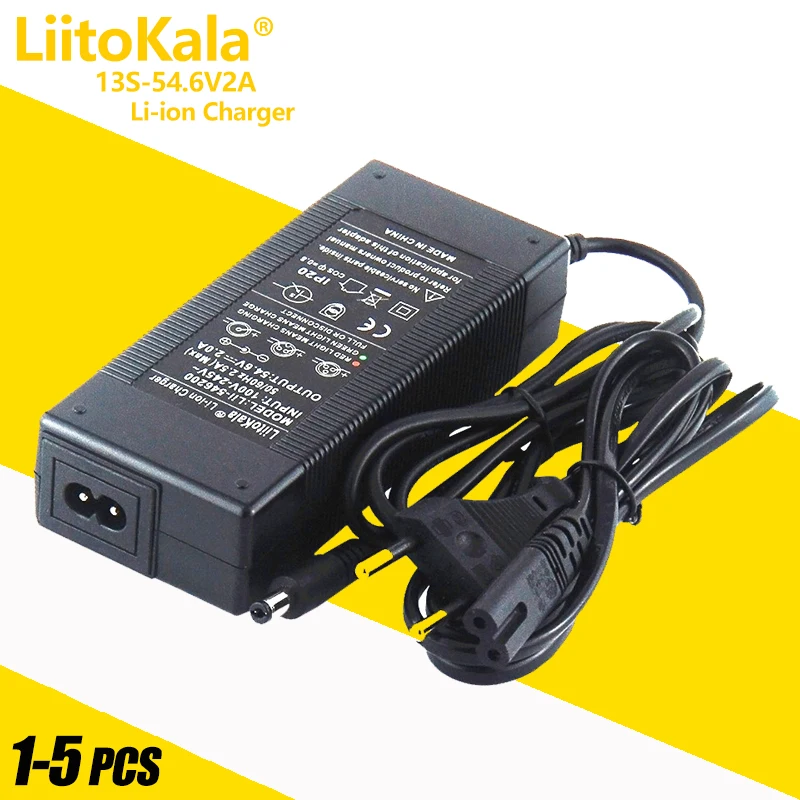 

1-5PCS LiitoKala 48V 2A electric bicycle battery charger for 54.6V battery electric bicycle scooter motorcycle charger
