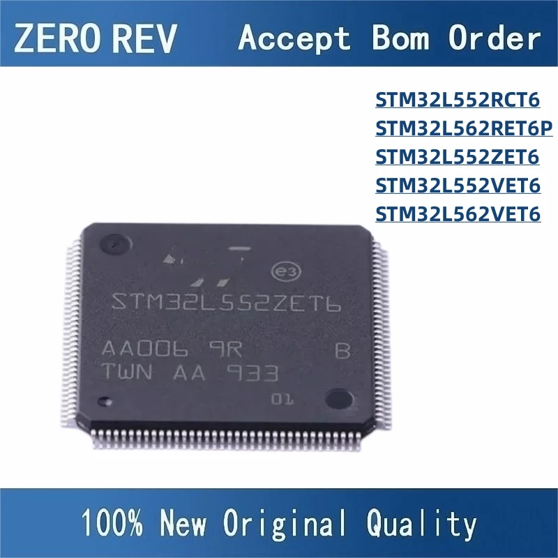 

100% New STM32L552RCT6 STM32L562RET6P LQFP64 STM32L552ZET6 LQFP144 STM32L552VET6 STM32L562VET6 LQFP100 Brand new original chips