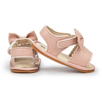KIDSUN 2021 Summer New Arrival Baby Sandals Infant Girl Princess Cute Bow-knot Leather Rubber Sole Flat Toddler First Walkers 3
