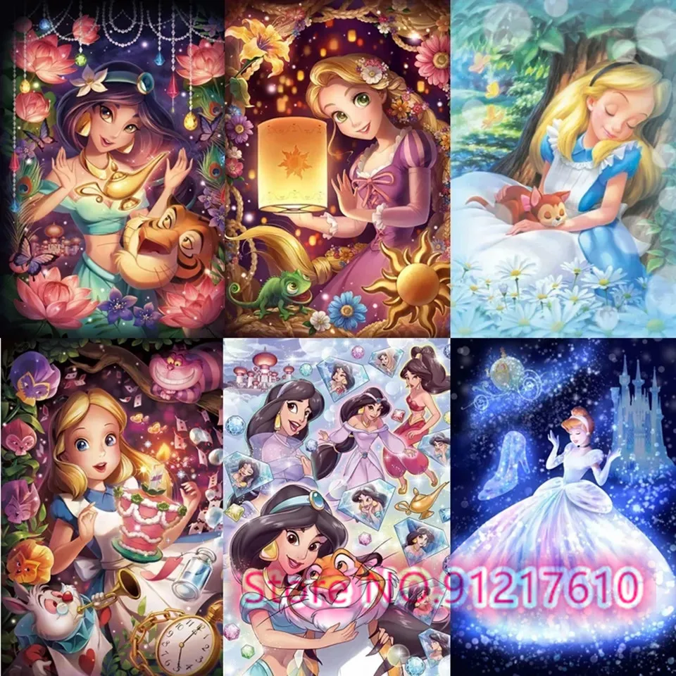 

Disney Cartoon Princess Jasmine Cinderella 1000 Pieces of Puzzle Children's Brain Puzzle Puzzle Holiday Gift