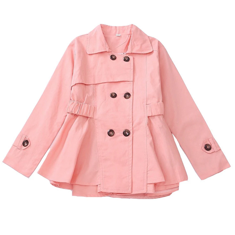 Trench Coat For Chindren Long Sleeve Kids Casual Windbreaker Breasted