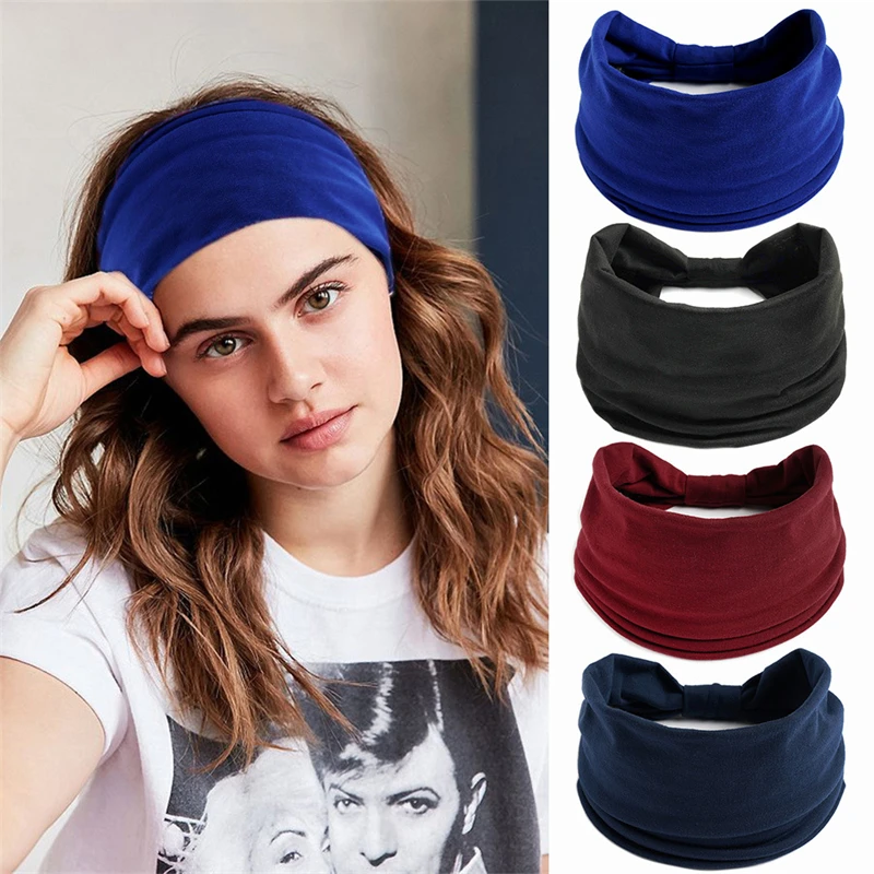 New Boho Solid Color Wide Headbands 2
