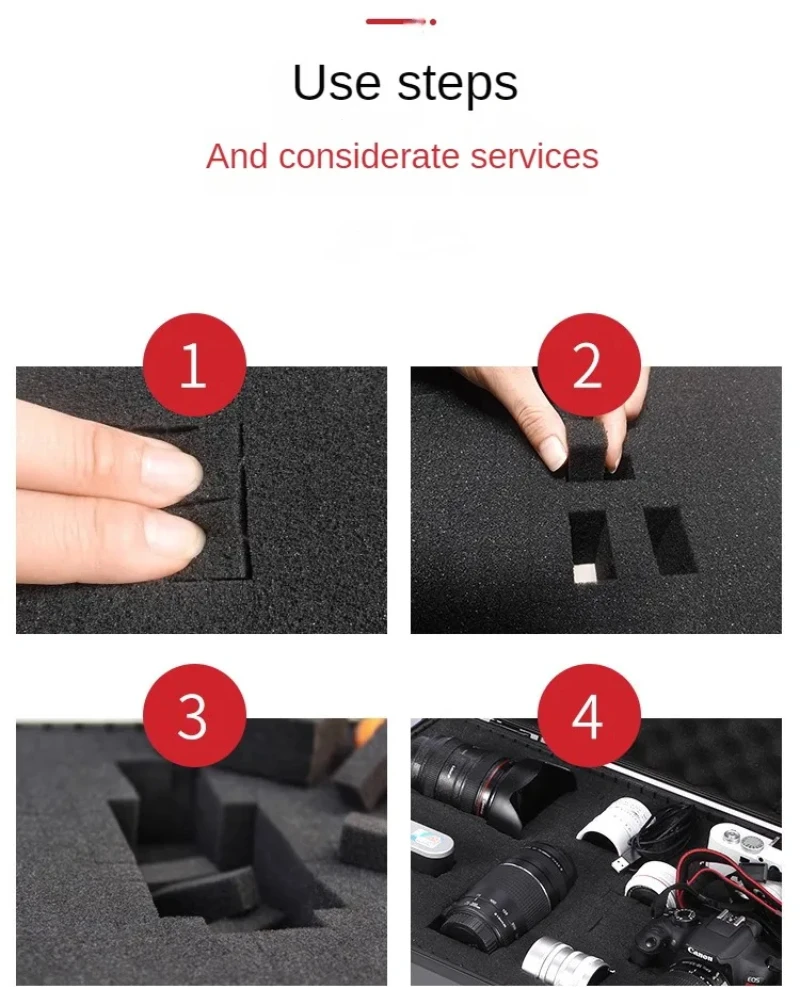 Vor schneidende Schaumstoffe inlage High Density Pick Zupf Werkzeug kastens chaum für Hartsc halen und Flight case vorgefertigte Schattens chäume Gitters chwamm – Detail 4