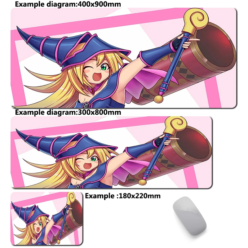 Alfombrilla de ratón Yu Gi Oh Dark Magician Girl, alfombrilla de ratón grande para Gamer, alfombrilla antideslizante, alfombra de oficina, accesorios de ordenador, alfombrillas