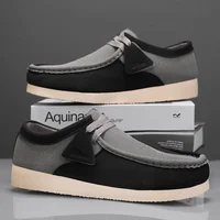 2025 Spring New Men's Shoes Thick Sole Canvas Face Fashionable Trendy Versatile Casual Shoes British Style Single Shoes