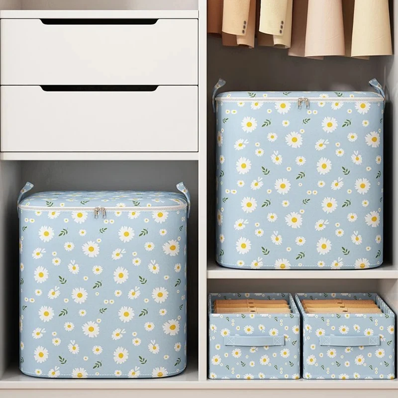 Foldable Quilt Storage Box Plus Size Quilted Bag Duvet Blanket Organzier Clothing Storag Non-woven Cabinet Wardrobe Organizer 5
