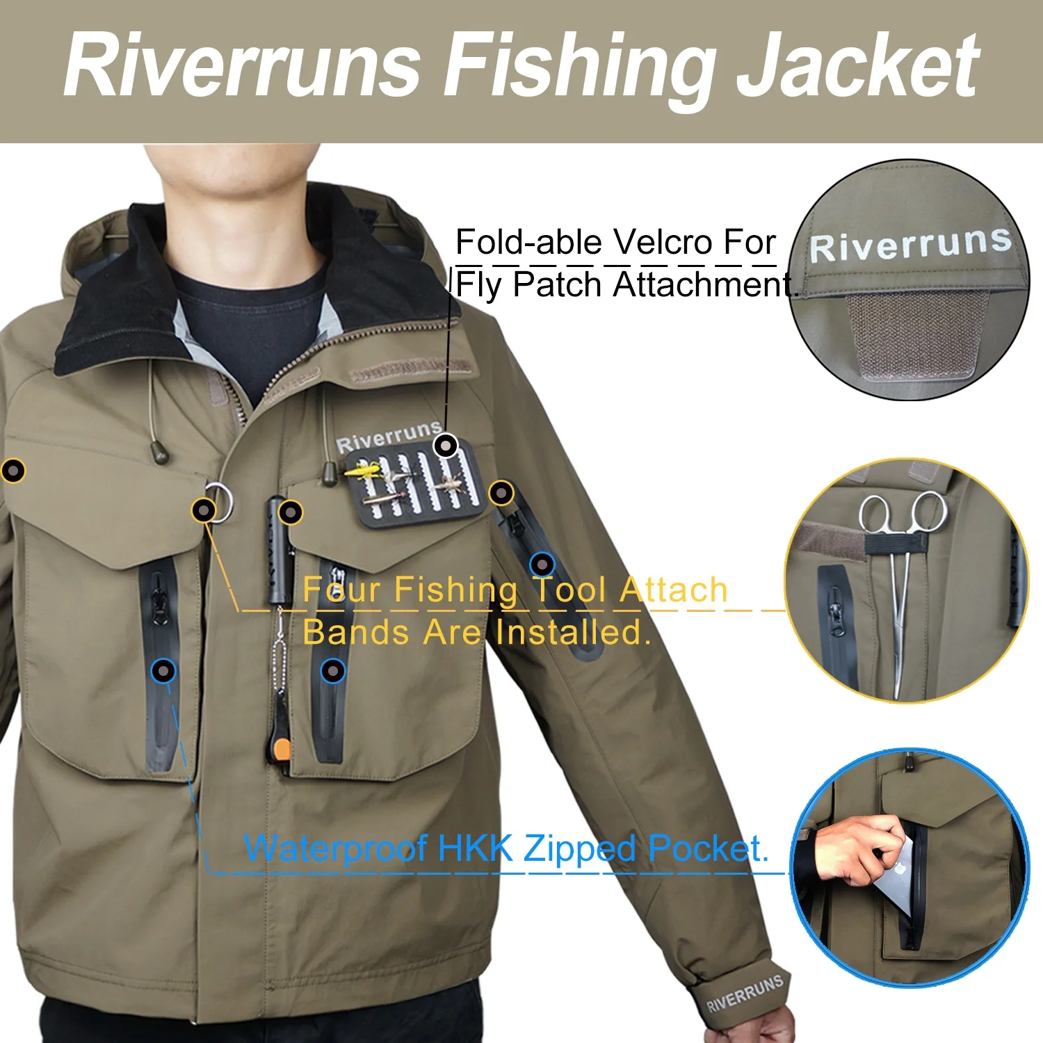 Riverruns F Fishing Jacket Breathable Outdoor Waterproof Rain