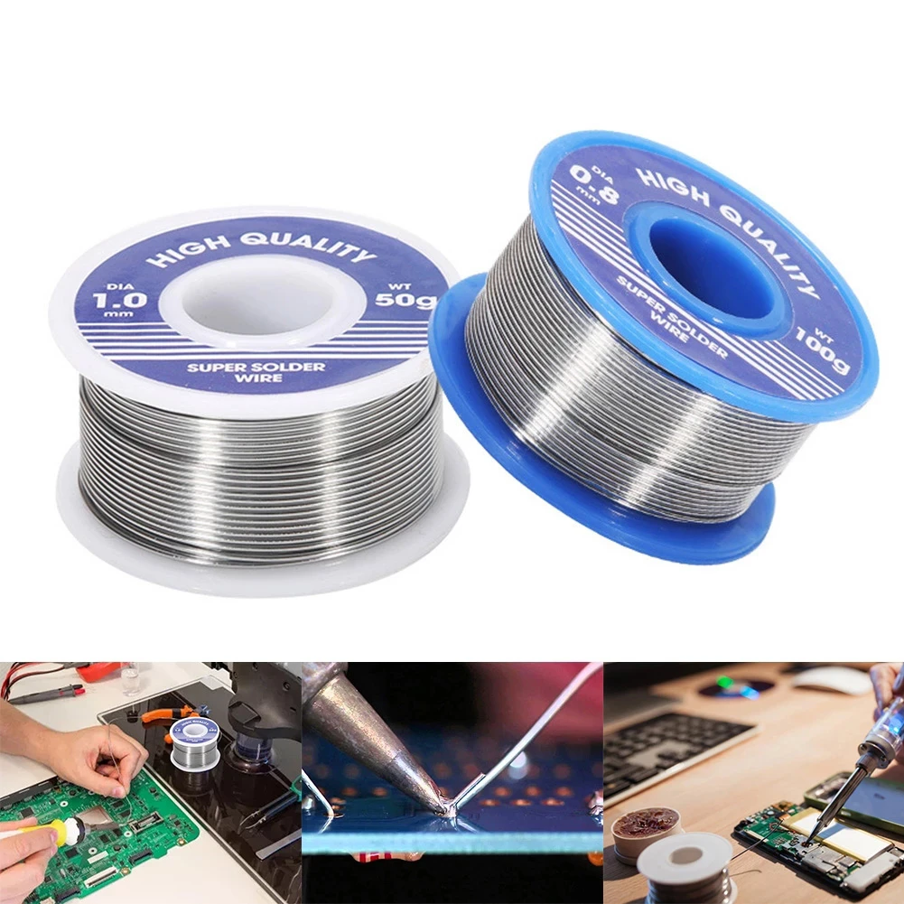 soldering copper wire New Tin Solder 50g 100g Wire Rosin Core Solder Wire 0.8mm 2% Flux Reel Welding Line Soldering Wire Roll No-clean lowes welding wire