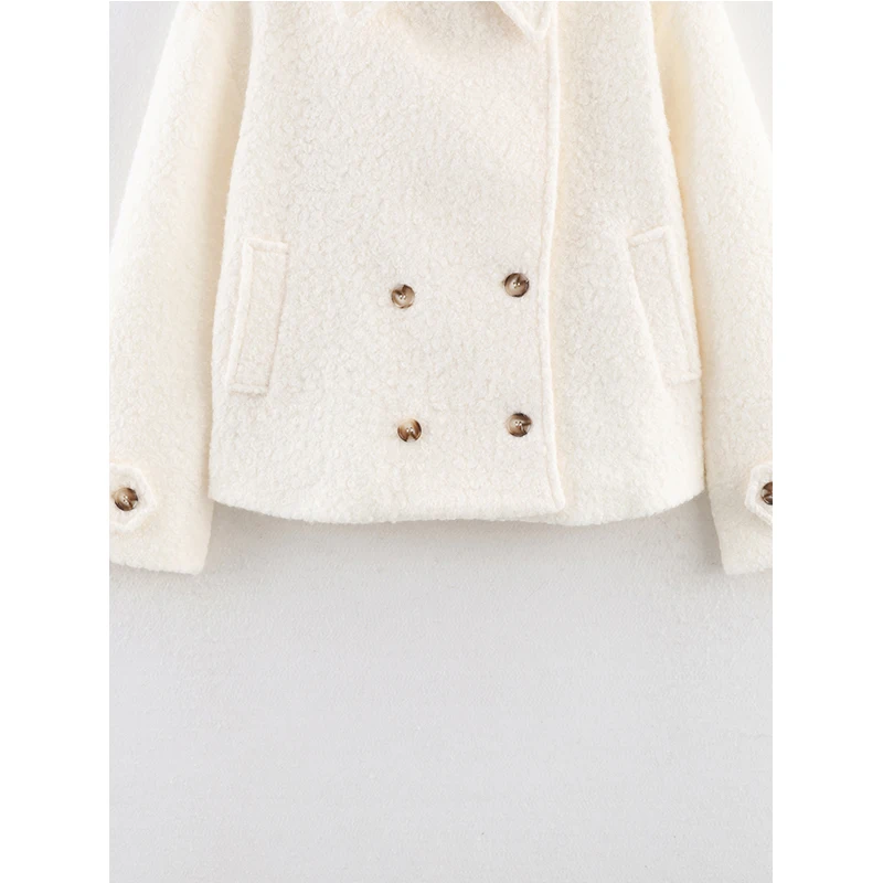 Autumn Winter Jacket Women's Double-Breasted Short Coat 2025 New Fashion High Street Simple Casual New Jackets Outerwear