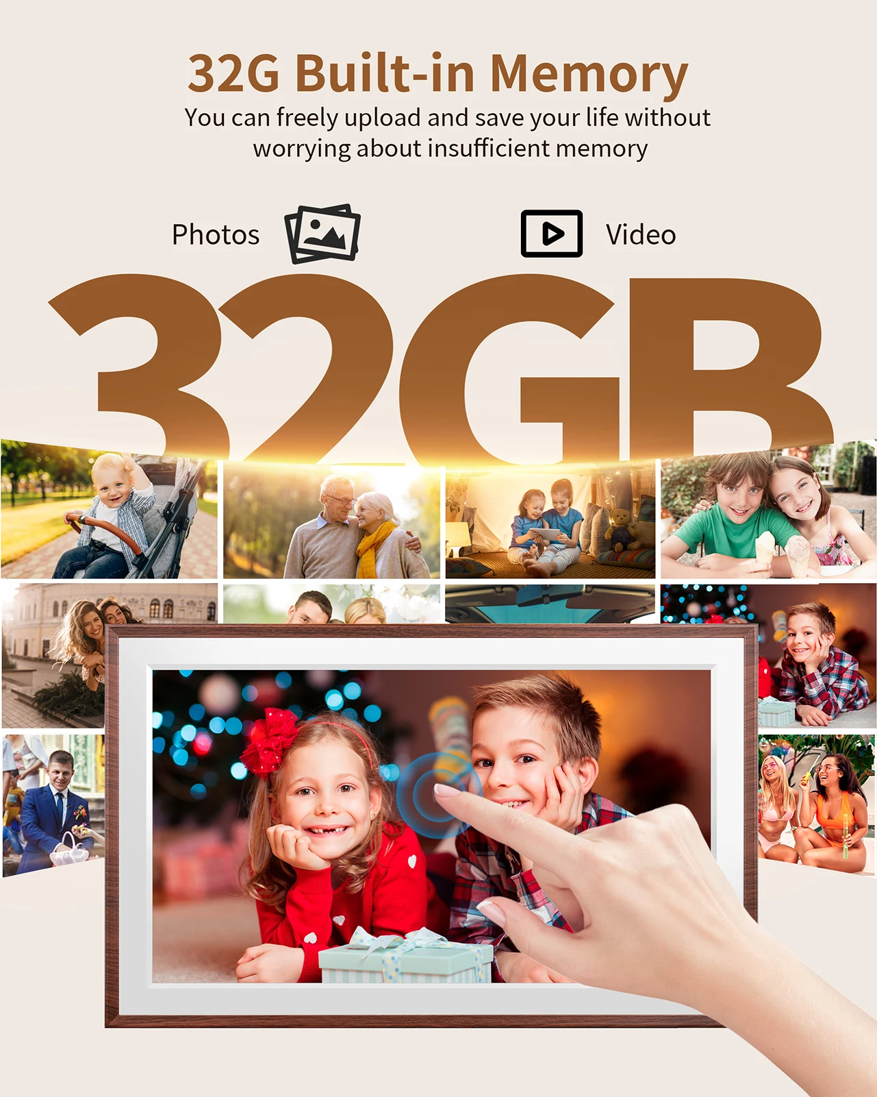 FRAMEO Digital Picture Frame- 15.6inch Digital Photo Frame with 1920 * 1080 IPS Touch Screen HD Disply,Built-in 32GB Storage,Wal view 5