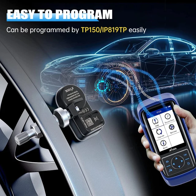 XTOOL TS100 Sensor 2 in 1 315MHz 433MHz TPMS Sensor Tire Repair Tools TPMS Scanner Pressure Monitor Tester Work on TP150 IP819TP 3