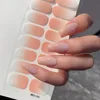 Semi-cured Gel Nail Stickers Solid Color Nail Semi-baked Tips Full Paste Nail Decals UV Lamp Need 3