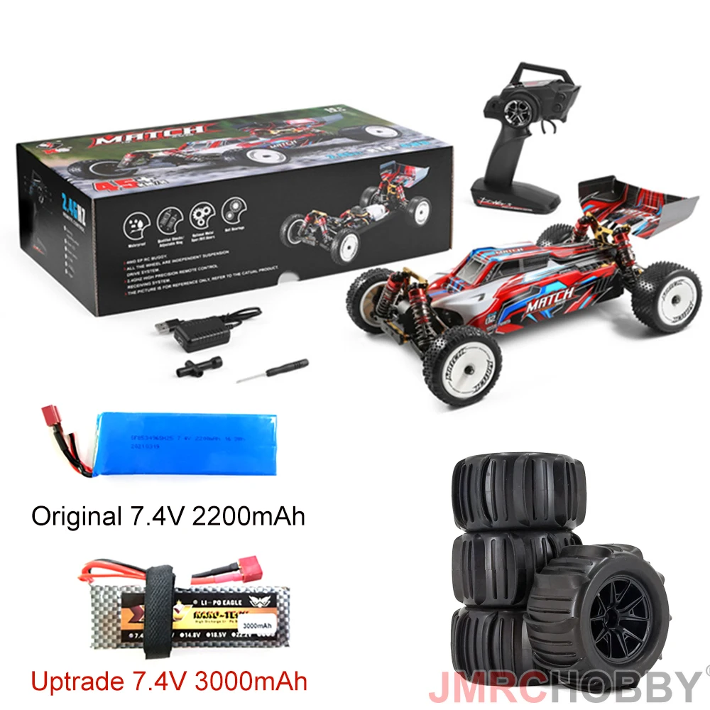 Wltoys 104001 고속 버기 1/10 오프로드 트럭, 모래 바퀴 포함, 2.4G 4WD 금속 섀시, RC 자동차 RTR