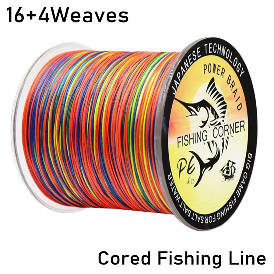 

16 Strands Cored PE Braided Fishing Line 16X+4X 100M 300M Japan Multicolor Multifilament Extreme Sink Wire 70LB-280LB