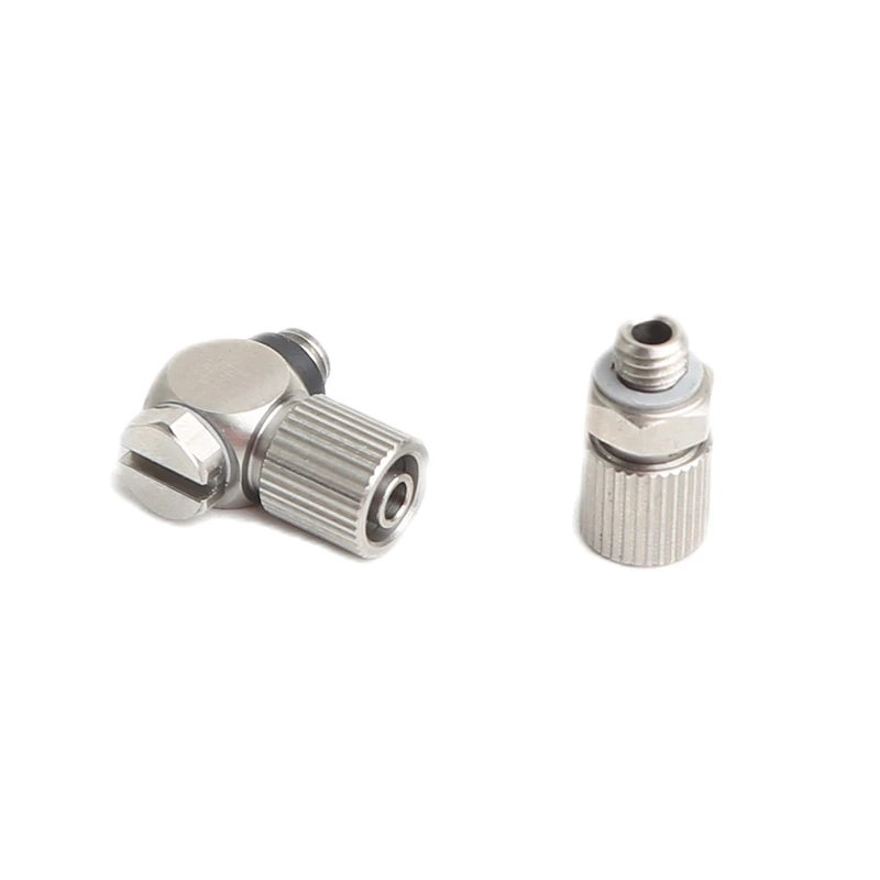 M5-4 2Pcs 304 스테인레스 스틸 피팅 마이크로 커넥터 미니 M5 스레드 4mm PU 튜브 스트레이트 엘보 벤드 에어 실린더 AFR 브랜드