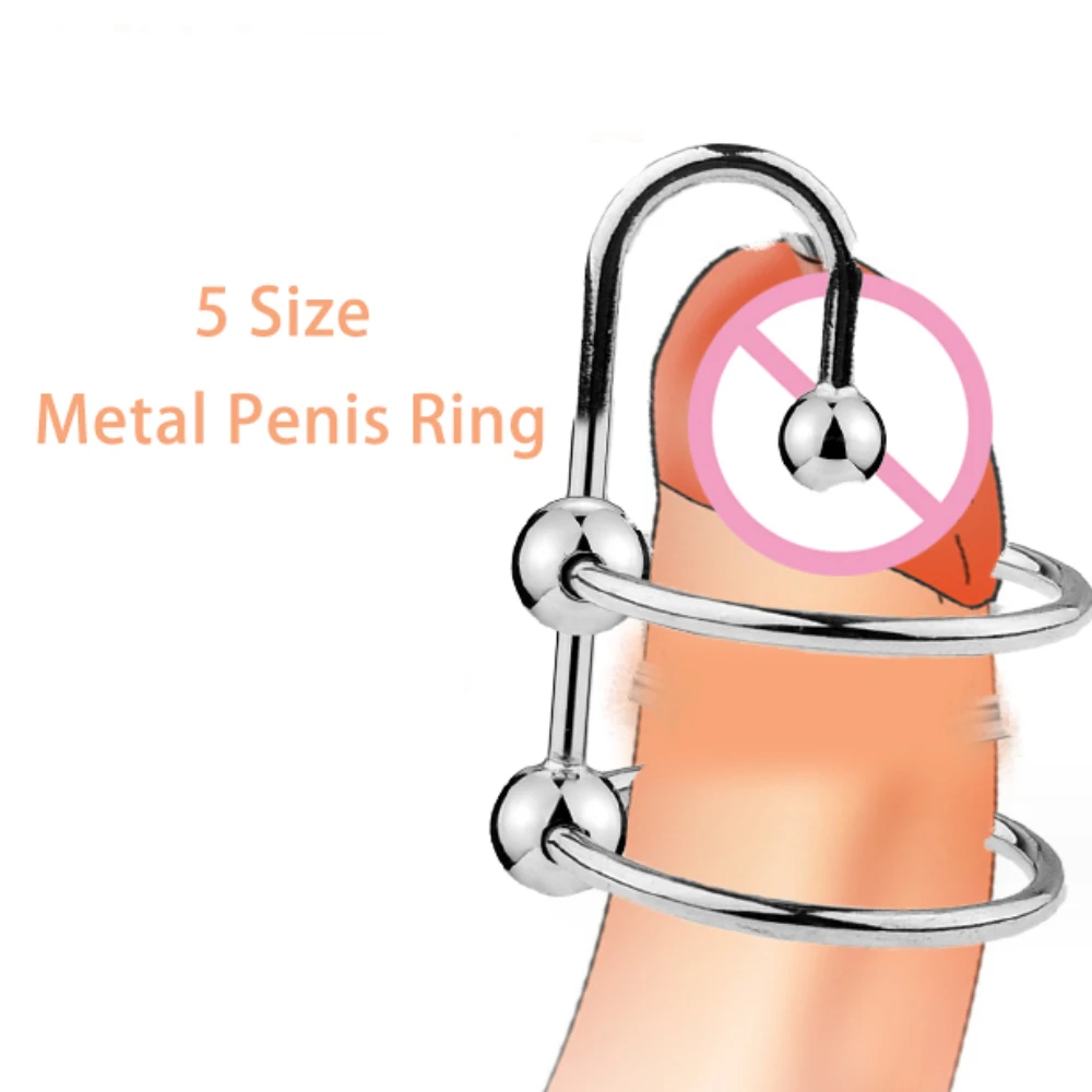 

5 Size Metal Penis Ring Urethral Dilator Penis Ring Glans Urethral Stimulator Catheter Chastity Adult Sex Toys for Man Bdsm Game