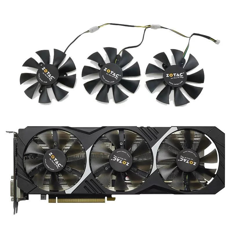 3 Pezzi Di Raffreddamento Gpu Zotac Gtx 970 Originale Per Zotac Gtx 970 Destroyer T3/Gtx 1060 Thunderbolt T3 Ventola Grafica