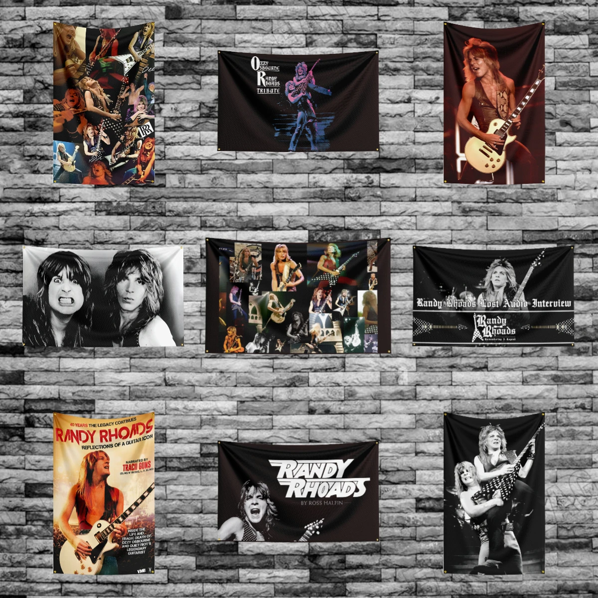 3x5 Ft Heavy Rock Band-O-Ozzys Osborne with RandyS Roades Flag Polyester Digital Printing Banner for Door Tapestry Decoration