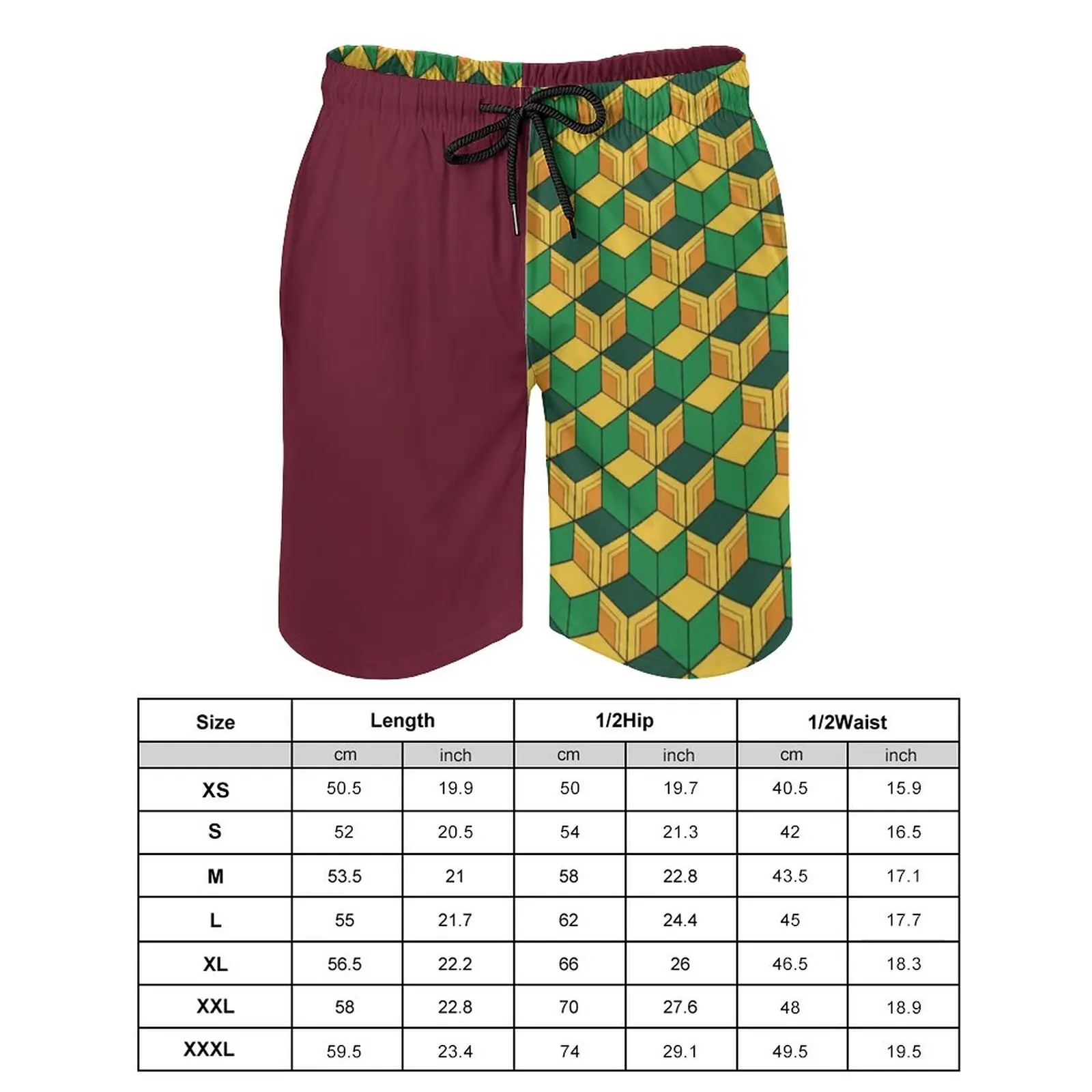 Giyu Tomioka Pattern Board Shorts Anime Cosplay Demon Slayer Kimetsu No Yaiba Men Pattern Board Short Pants Trenky Swim Trunks 2