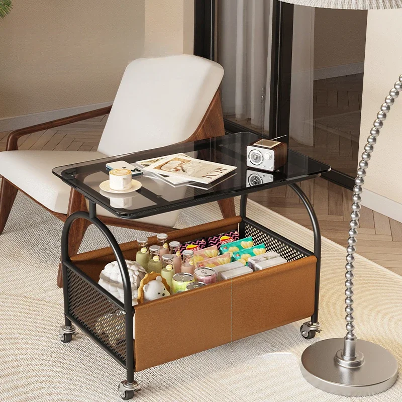 Move Transparent Salon Trolley Glass Cream Wind Modern Bedroom Household Salon Trolley Save Space Belt Wheel Carrito Furniture