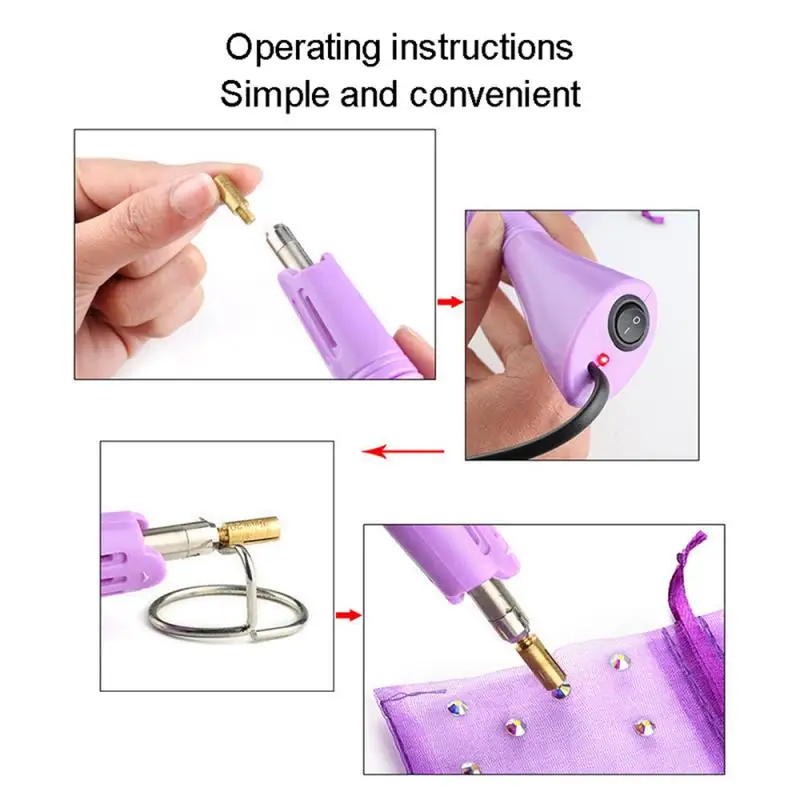 / US Fast Heated Hot Fix Rhinestone Applicator Iron- Wand Heat-fix Tool Gun 3