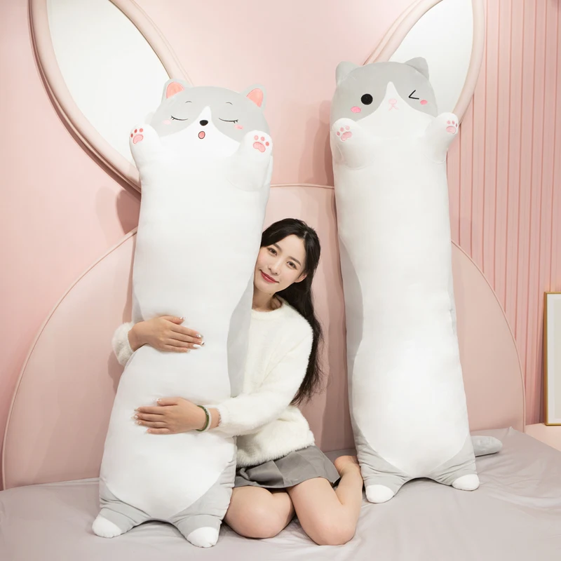 

Cute Cartoon Cat Stuffed Doll Giant Soft Animal Kitten Plush Toy Sleeping Pillow for Girl Children Gift 59inch 150cm DY10050
