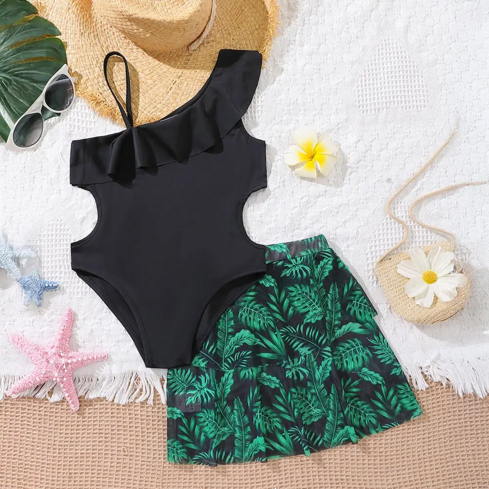 8-12 سنة الأطفال الفتيات المطبوعة ملابس السباحة 2 قطعة بلوزة بلا أكمام السباحة مع تنورة المراهقين ملابس السباحة ثوب السباحة