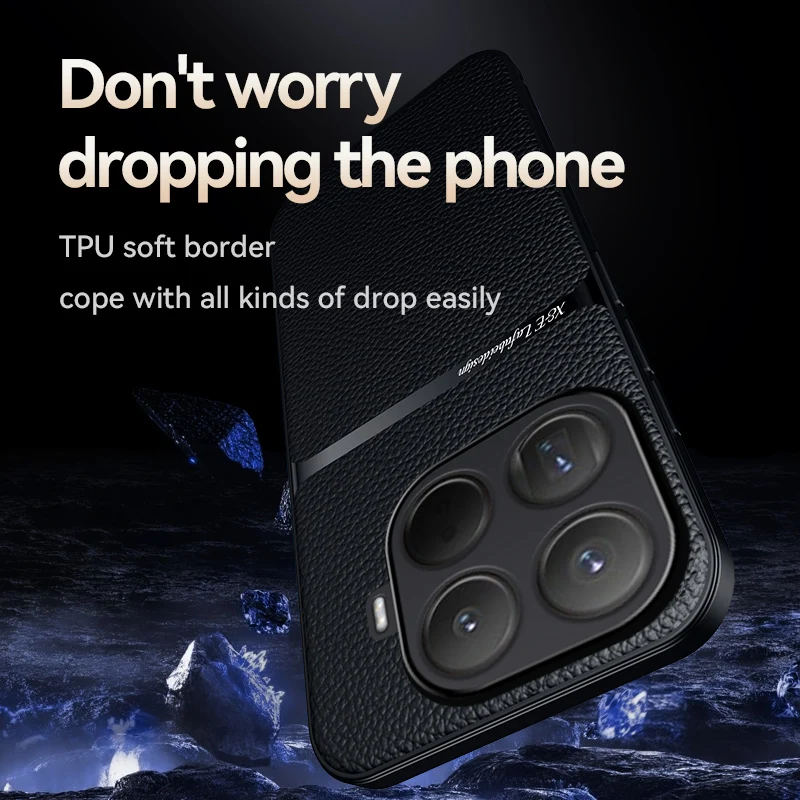 Luxury Leather Shockproof Magnetic Phone Case with Car Holder