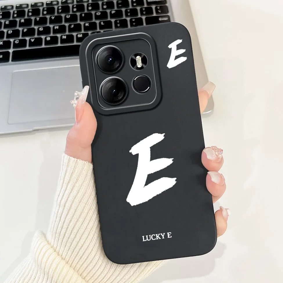 Chic Alphabet Pattern Silicone Phone Case - Simple Fashion Design