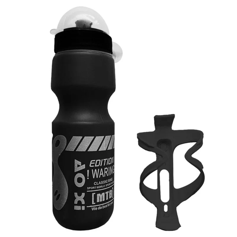 Bicycle Water Bottle Water Bottle Sports Bottle 750ML Mountain Bike Bicycle Cycling Water Drink Bottle + Holder Cage Rack