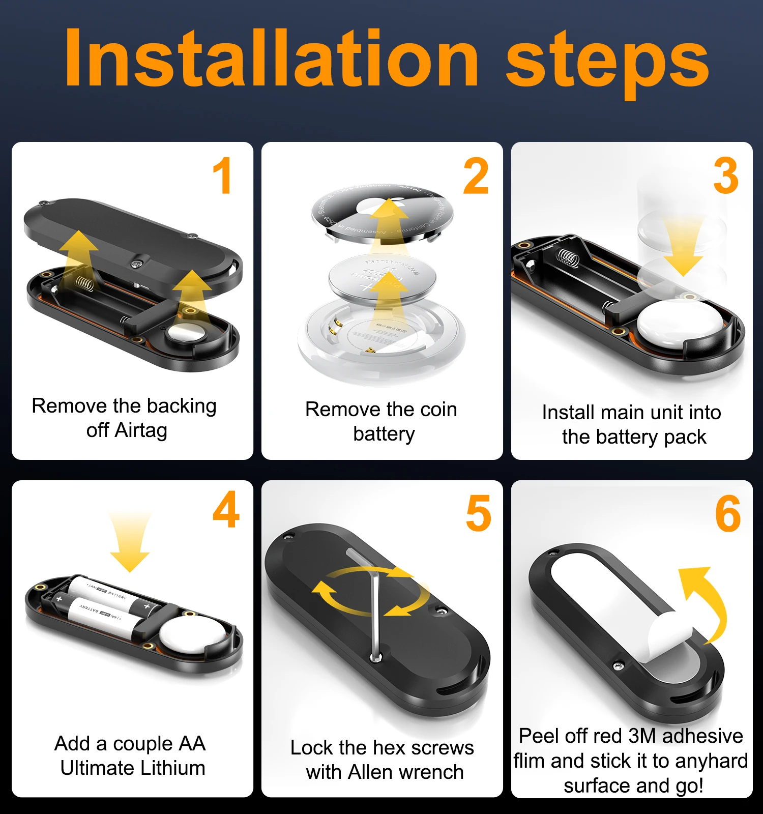 Fonken 1-3PCS 배터리 케이스 에어태그용 120개월 연장 사용 AA 배터리 에어태그용 CR 2032 배터리 교체 충전 케이스