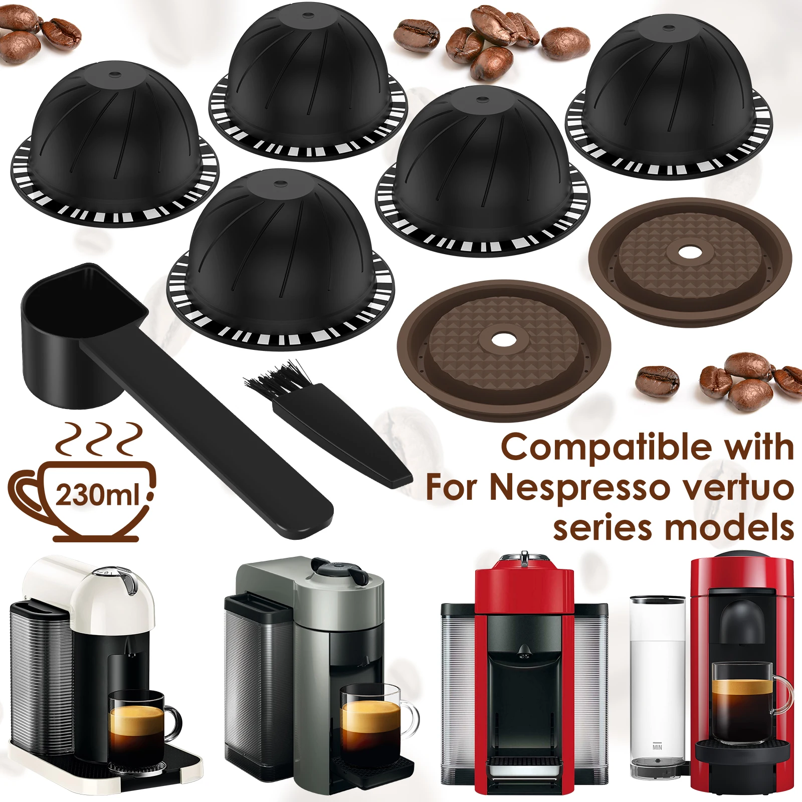 Nespresso Machine Nespresso Vertuoplus Refillable Pods N I Cafilas - Main Image
