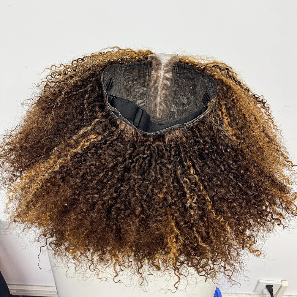 350% Density 2x6 Transparent Lace Closure Wig Afro Kinky Curly Human Hair Wigs Jerry Curly Human Hair Wig For Black Women