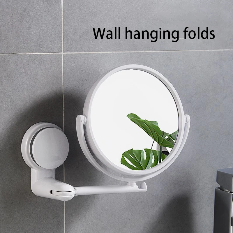

Makeup mirror Perforation-free wall hanging mirror Swivel folding bathroom mirror HD ins wind makeup mirror
